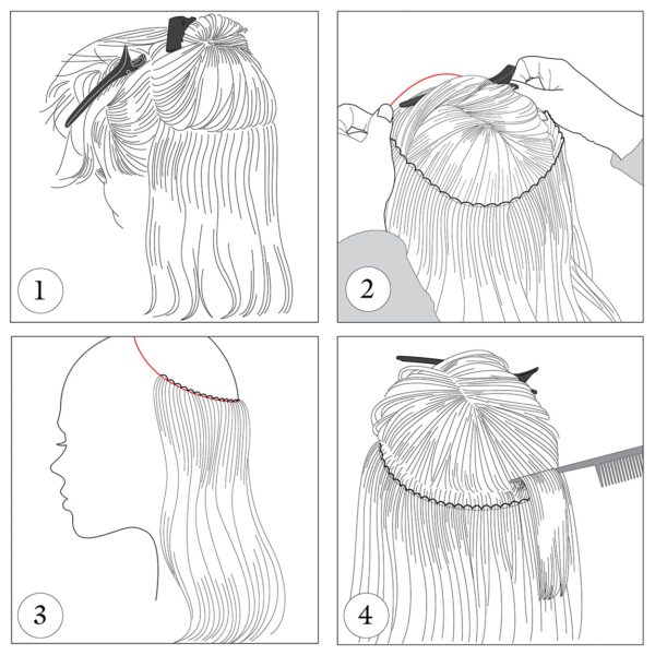 Balmain HairDress inzet tekening - Hairextensionsvoordeel.nl