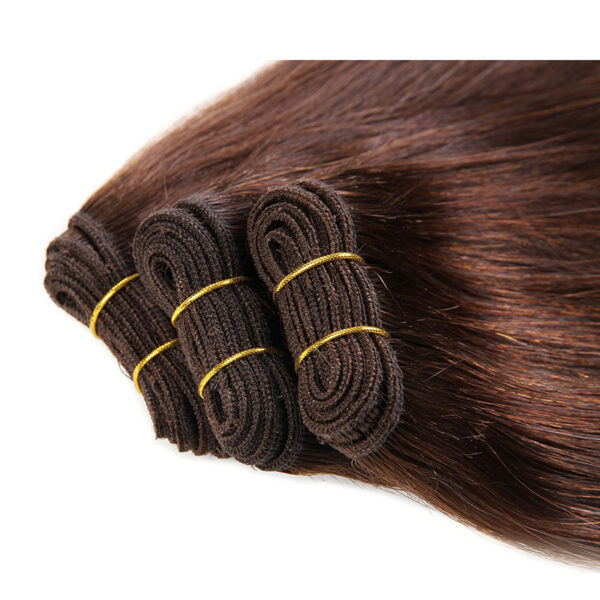 Bighair Weft Extensions brown 4 voorzijde 3x